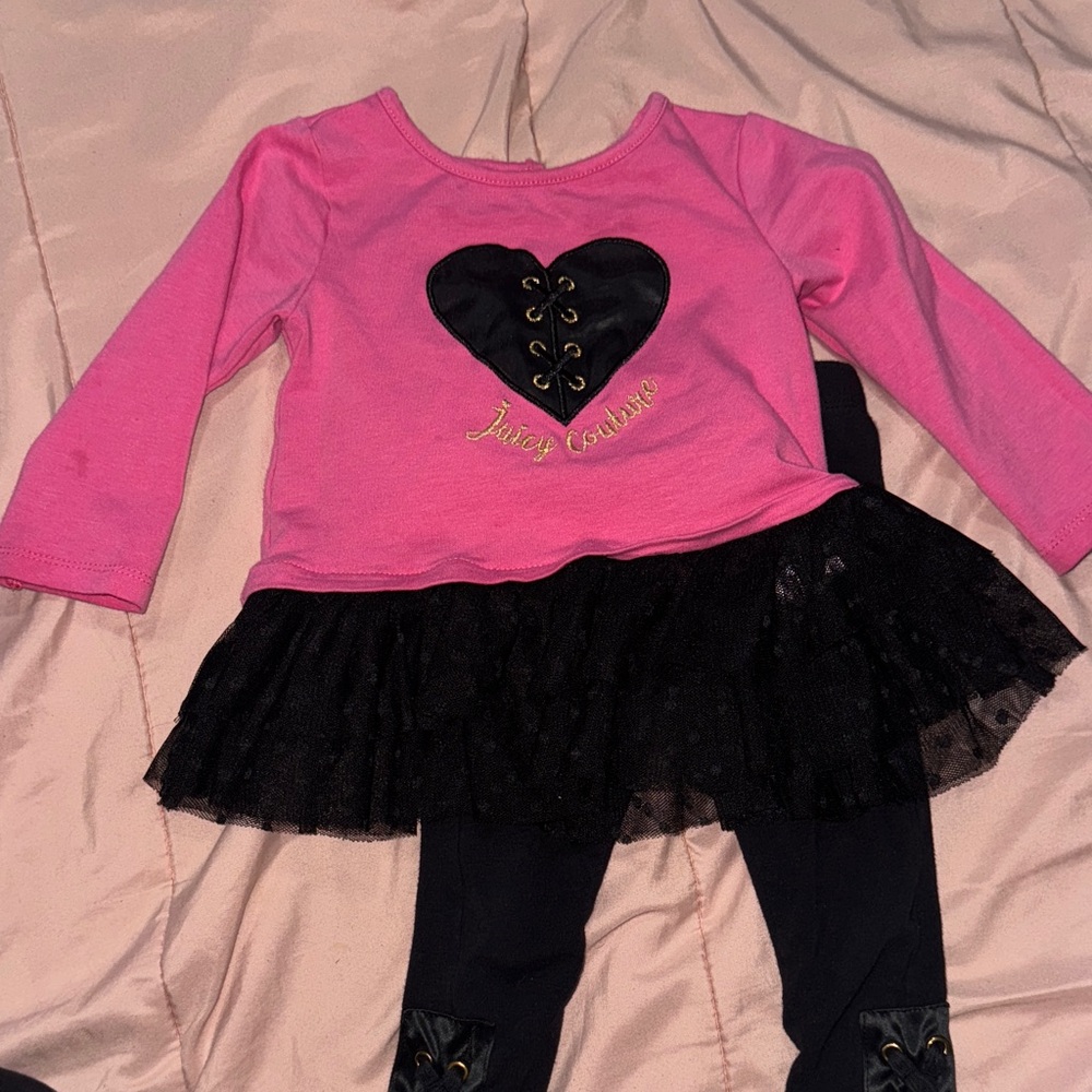 Juicy Couture Pink Top with Black Skirt Costume